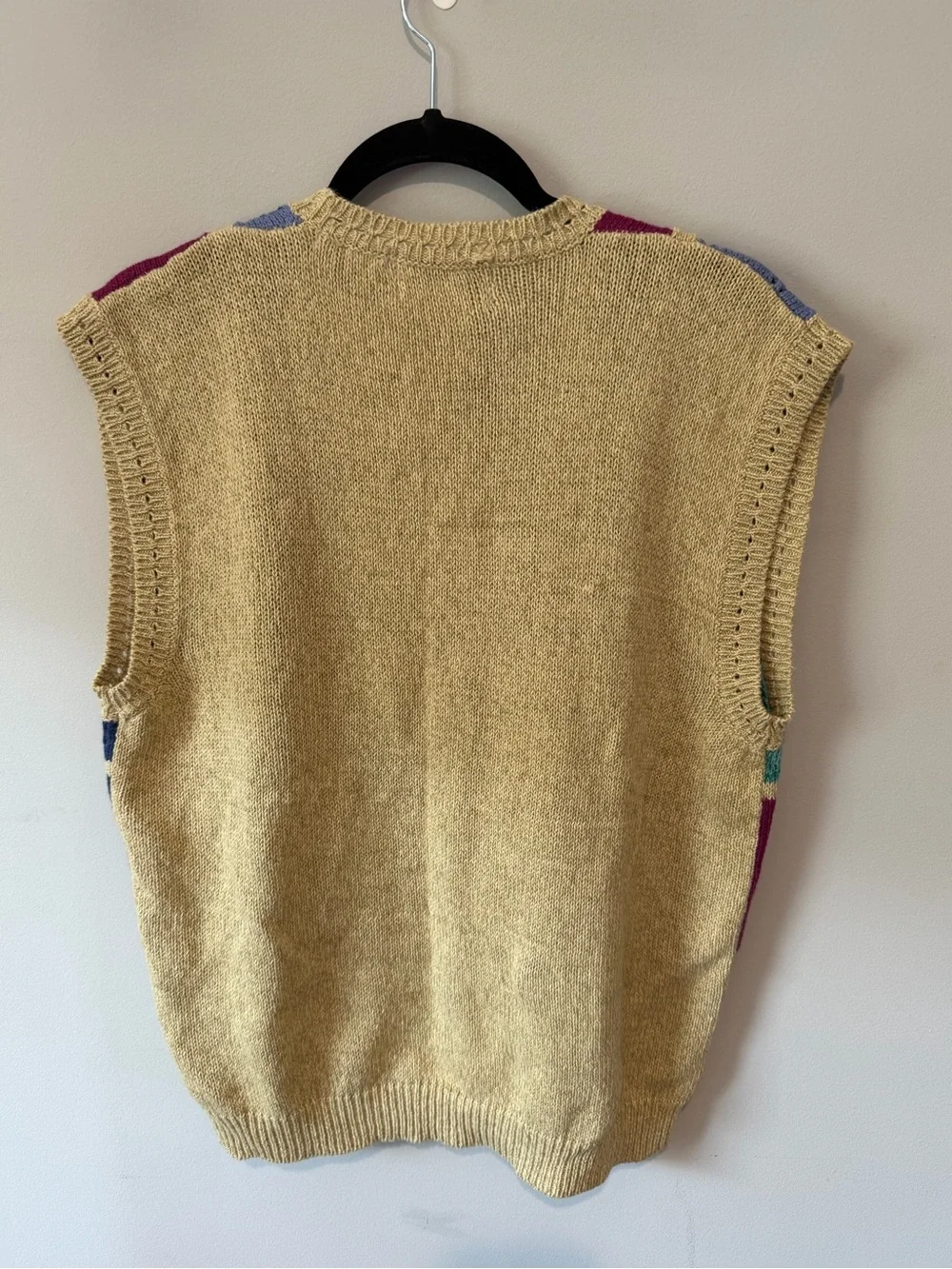 Vintage Jantzen Patchwork Colorblock Embroidered Grandma Sweater Vest Medium NWT